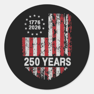 Adesivo Redondo 250 Anos 250º Aniversário Americano Bandeira EUA 4
