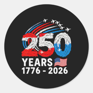 Adesivo Redondo 250 Anos América 1776 2026 Bandeira EUA Presentes