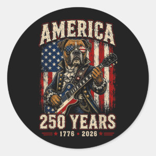 Adesivo Redondo 250 Anos America Boxer Patriótico Usa 4 De