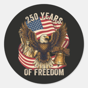 Adesivo Redondo 250 Anos Americano 1776-2026