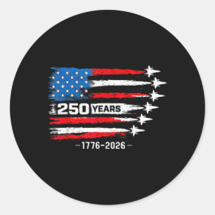 Adesivo Redondo 250 Anos Americano 1776 2026 250º Aniversário EUA