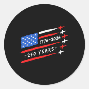 Adesivo Redondo 250 Anos Americano 1776 2026 250º Aniversário EUA