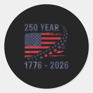 Adesivo Redondo 250 anos americano 1776 2026 250º eua patriótico