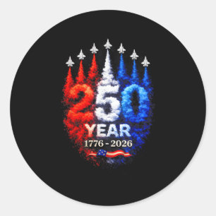Adesivo Redondo 250 Anos Americano 1776 2026 250º EUA Patriótico 4