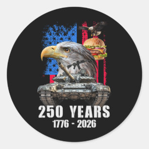 Adesivo Redondo 250 Anos Aniversário da América 250º Independência