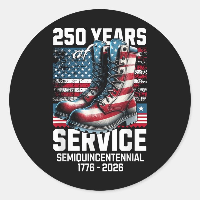 Adesivo Redondo 250 Anos Aniversário da América 250.ª Independênci (Frente)
