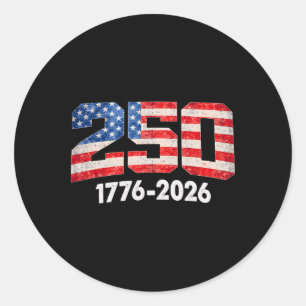 Adesivo Redondo 250 Anos Bandeira Americana 1776-2026 250º Anivers