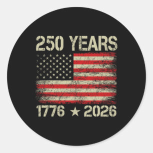 Adesivo Redondo 250 Anos Bandeira Americana 1776-2026 250º Anivers