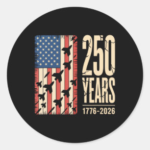 Adesivo Redondo 250 Anos Bandeira Americana 250º Aniversário EUA