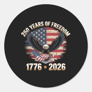 Adesivo Redondo 250 Anos Bandeira Americana 250º Aniversário EUA