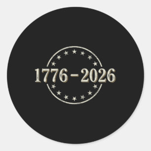 Adesivo Redondo 250 Anos Bandeira Americana - Frente e Verso _1