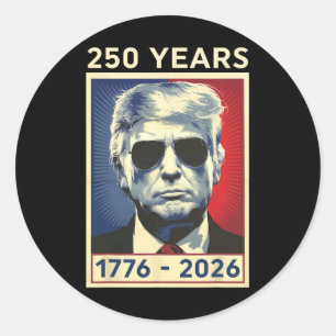 Adesivo Redondo 250 Anos da América Aniversário 1776 2026 250 Anos