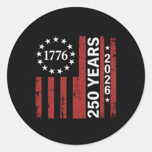Adesivo Redondo 250 Anos da América Aniversário 250º Independência