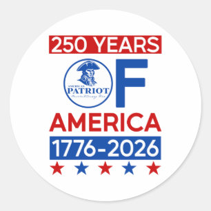 Adesivo Redondo 250 Anos Da Revolução Americana Semiquincenteni