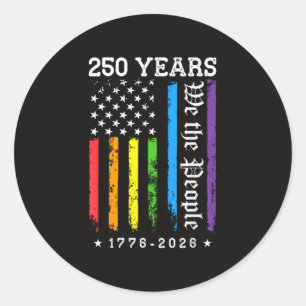 Adesivo Redondo 250 Anos de 250º Aniversário EUA LGBT Pr