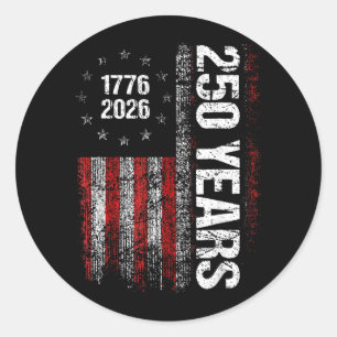 Adesivo Redondo 250 Anos de Aniversário Americano 250º Independênc