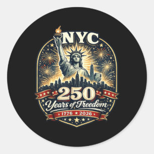 Adesivo Redondo 250 Anos de Aniversário da América NYC 250º