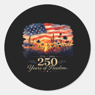 Adesivo Redondo 250 Anos De Dom 2026 Quatro De Julho Mulheres Flor