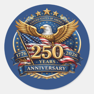 Adesivo Redondo 250 Anos de Independência Americana Patriótica 