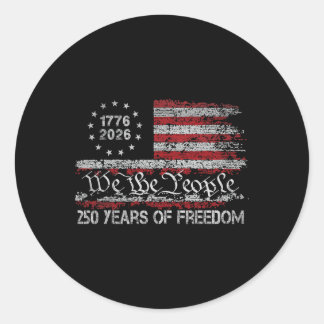 Adesivo Redondo 250 Anos De Liberdade 1776 2026 Bandeira Dos EUA 2