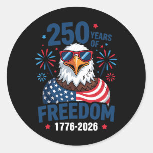 Adesivo Redondo 250 Anos De Liberdade 1776 2026 Patriótico Ld Águi