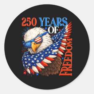 Adesivo Redondo 250 Anos De Liberdade 1776 2026 Patriótico Ld Águi