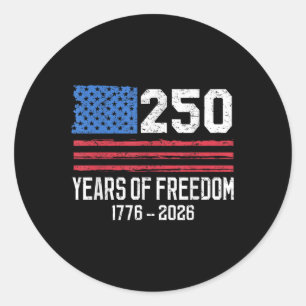 Adesivo Redondo 250 Anos de Liberdade 250.º aniversário América Ba