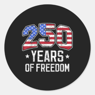 Adesivo Redondo 250 Anos de Liberdade 250.º aniversário América Ba