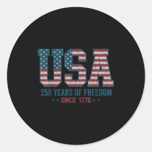 Adesivo Redondo 250 anos de liberdade EUA 1776 2026 4 de julho