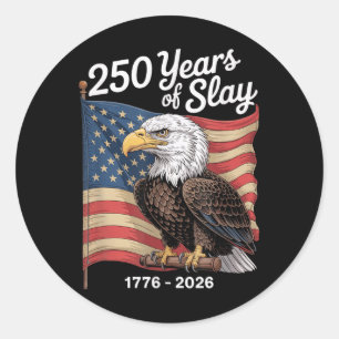 Adesivo Redondo 250 Anos De Slay Eagle Eua 250 Anos