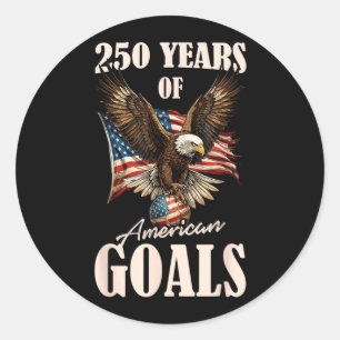 Adesivo Redondo 250 Anos Usa Futebol Águia Aniversário 250º 4º