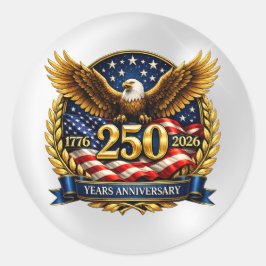 Adesivo Redondo 250th USA Anniversary Eagle Emblem 