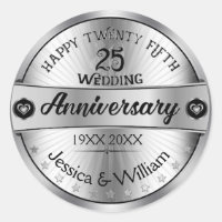 25 Aniversário Shiny Silver Design de texto