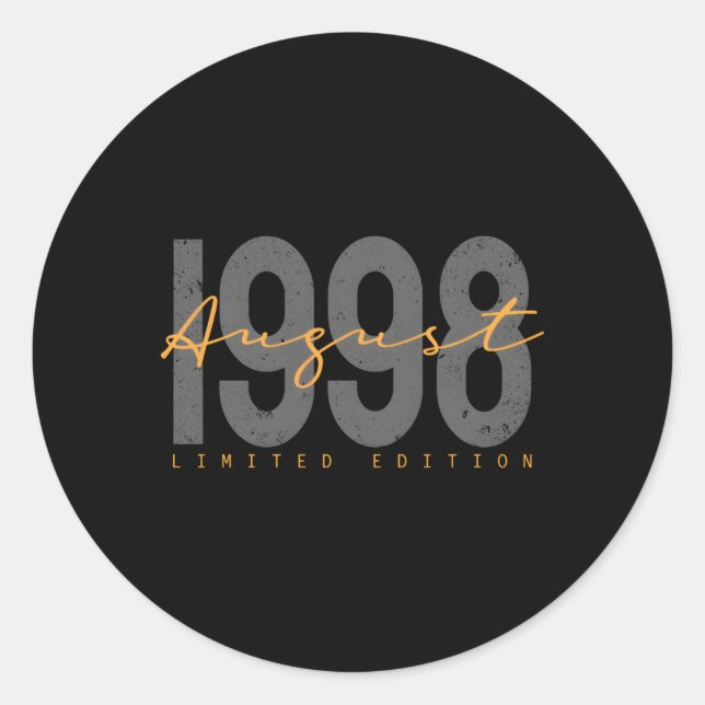 Adesivo Redondo 25 de agosto de 1998, 25 (Frente)