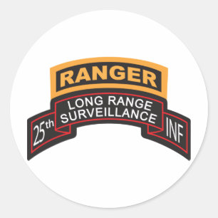 Adesivo Redondo 25 Infantaria Division LRS Scroll, Ranger Tab