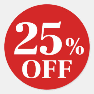 Adesivo Redondo 25% OFF Red Background Classic Round Sticker