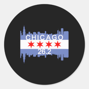 Adesivo Redondo 262 Mile Marathon Runner Chicago Running