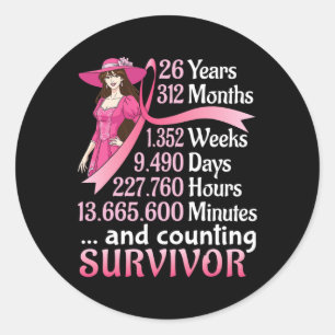 Adesivo Redondo 26 Anos 312 Meses E Contagem Do Cancer Da Mama