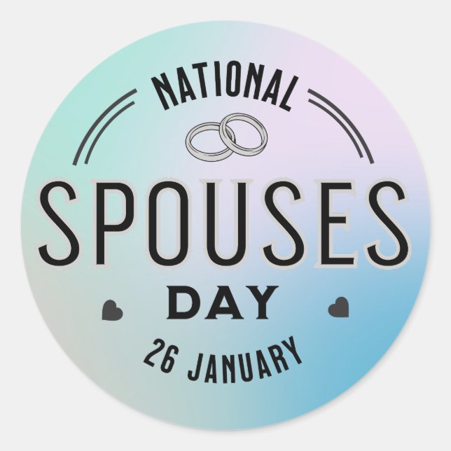 Adesivo Redondo 26 de Janeiro Dia Nacional dos Cônjuges (Frente)