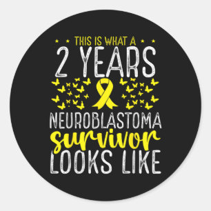 Adesivo Redondo 2 anos Neuroblastoma Aw, Sobrevivente de câncer in