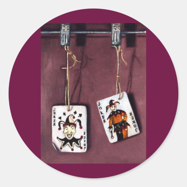 Adesivo Redondo 2 Cartões Joker-Jokers-Wild (Frente)