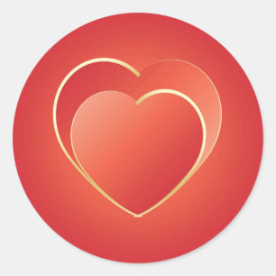 Adesivo Redondo 2 corações