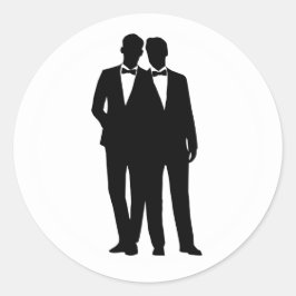 Adesivo Redondo 2 Gay de enfeites para Casais Silhouette