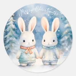 Adesivo Redondo 2 lapins de Noël