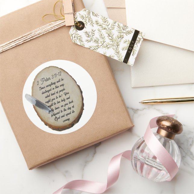 Adesivo Redondo 2 Peter 3: 11-12 (Presentear)