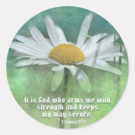 Adesivo Redondo 2 Samuel 22:33 É Deus que me arma com força