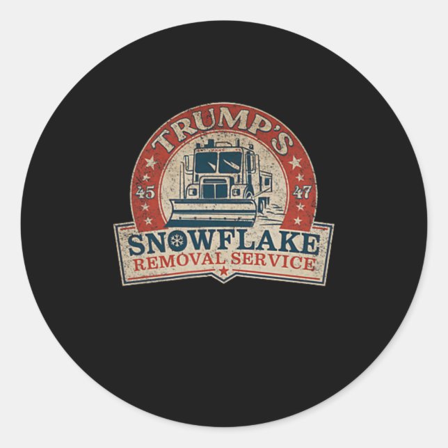 Adesivo Redondo 2 Side Trump's Snowflake Service Funny Tru (Frente)