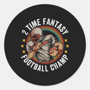 Adesivo Redondo 2 Time Fantasy Futebol Champ Ffl Winner Retro