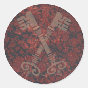 Adesivo Redondo 2as chaves medievais contra a obscuridade -