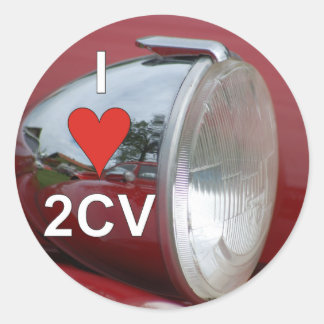 Adesivo Redondo 2CV pato farol j love